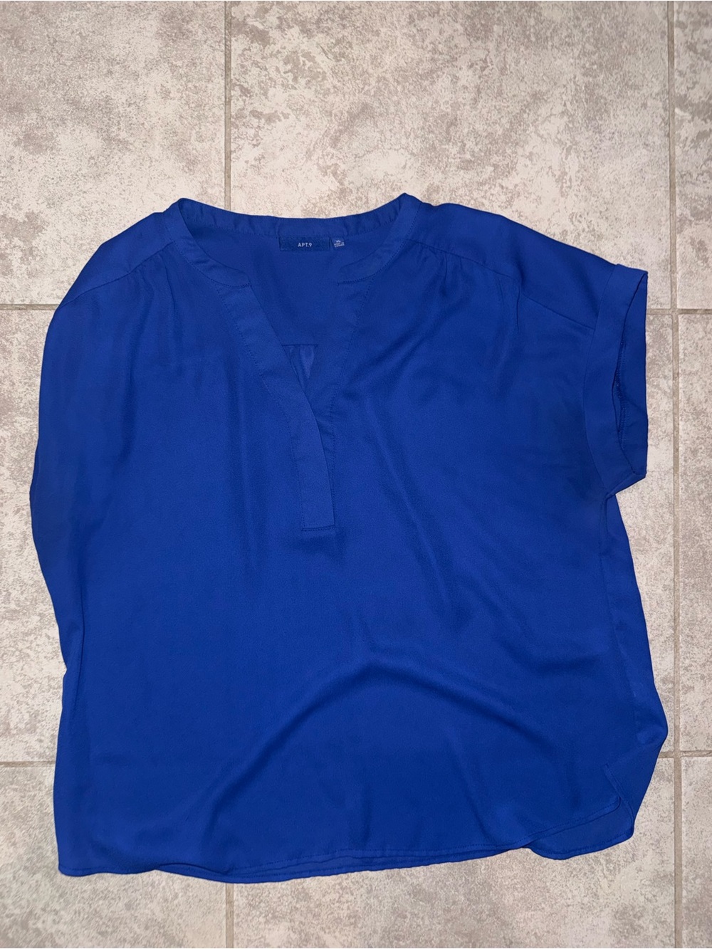 Apt. 9 Cobalt Blue Short Sleeve V-Neck Blouse